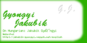 gyongyi jakubik business card